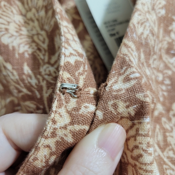 Faherty Earthy Brown Floral Paisley Garden Girl Ashley Linen Wrap Dress S - Picture 9 of 16
